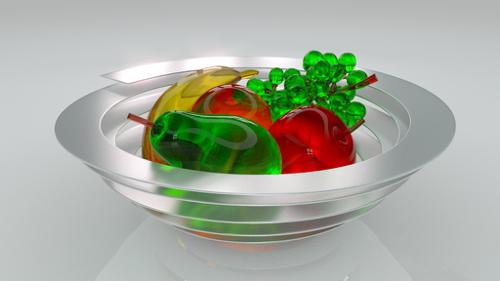 Glass fruits in a bowl preview image